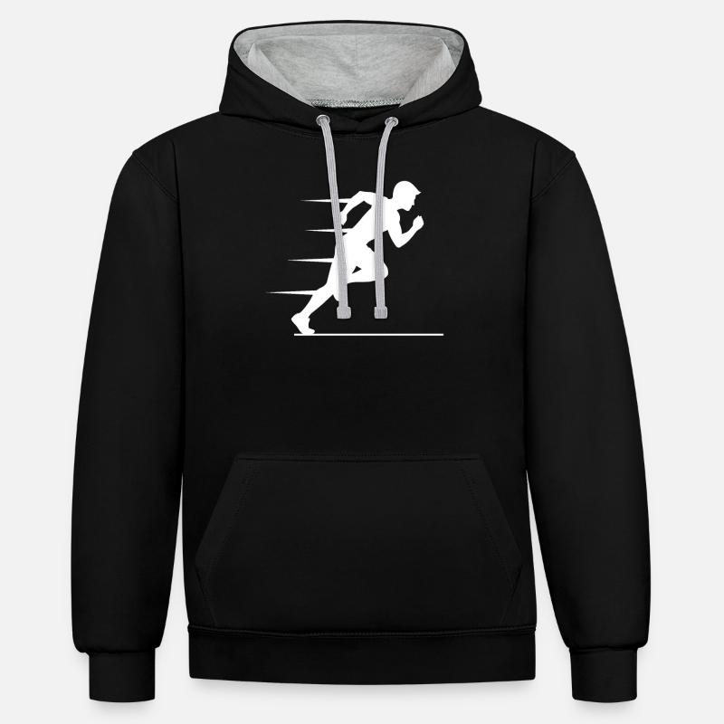 Sprinter rapide Dynamique Athlétisme - Sweat à capuche contrasté - noir/gris chiné