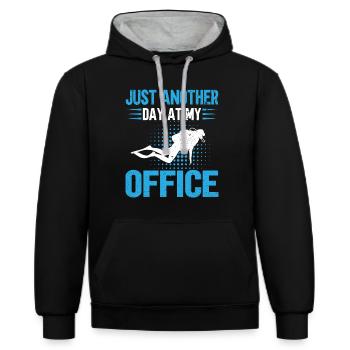 Diving Diver Ocean Lovers - Contrast hoodie - black/heather grey - Front - Anna (173cm) & Nico (186cm)