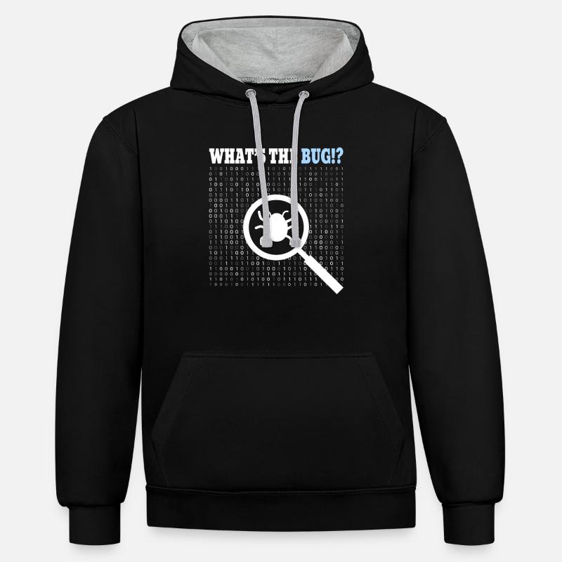 Coding Programmer Coder - Kontrast-Hoodie - Schwarz/Grau meliert