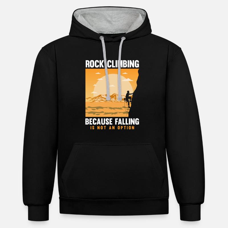 Klettern Mountain Boulder Climble Climber - Kontrast-Hoodie - Schwarz/Grau meliert