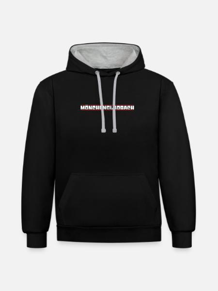 Mönchengladbach - Contrast hoodie - black/heather grey