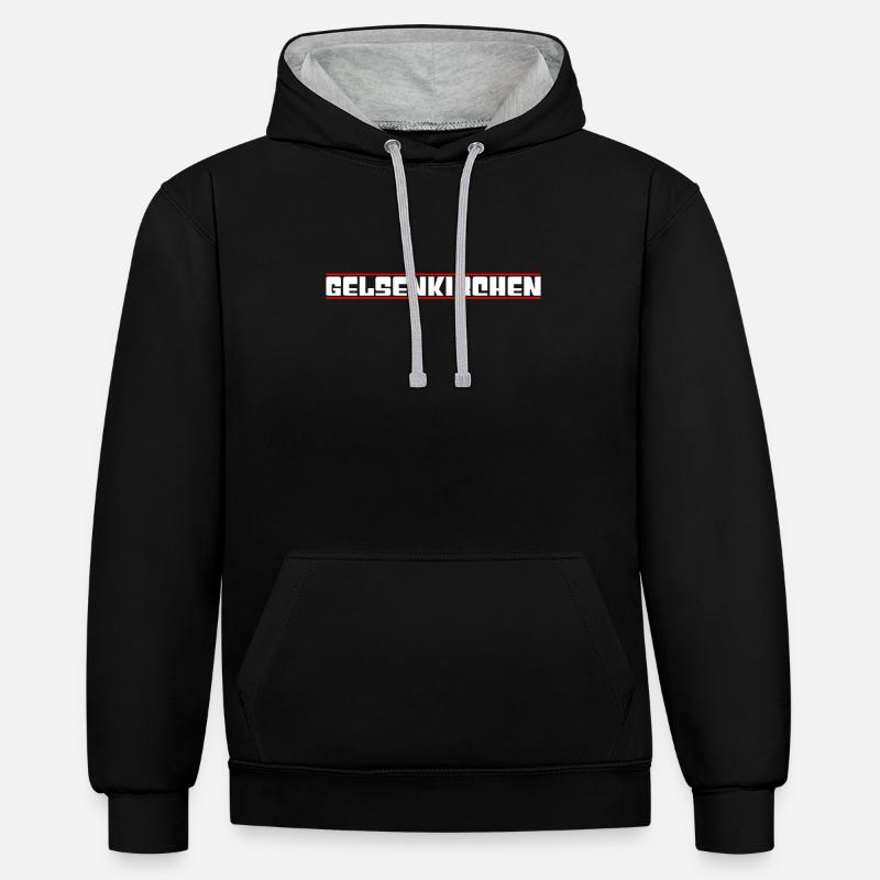 Gelsenkirchen - Sweat à capuche contrasté - noir/gris chiné