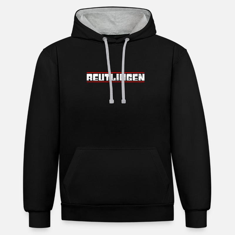Reutlingen - Sweat à capuche contrasté - noir/gris chiné