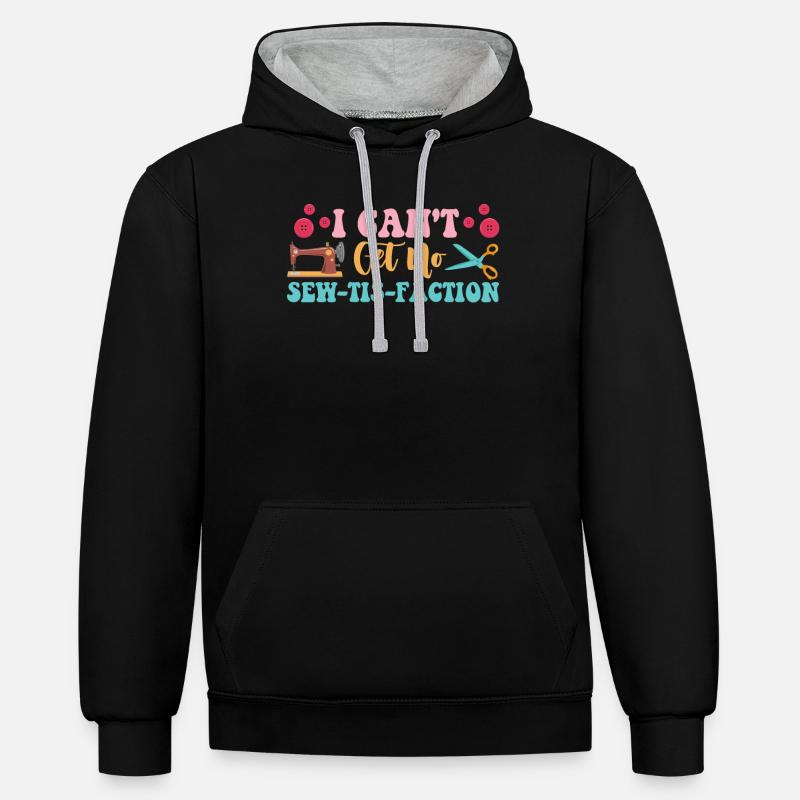 Quilting Quilter - Sweat à capuche contrasté - noir/gris chiné