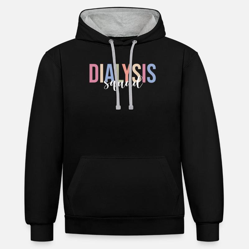Dialyse-Techniker Dialyse-Techniker - Kontrast-Hoodie - Schwarz/Grau meliert
