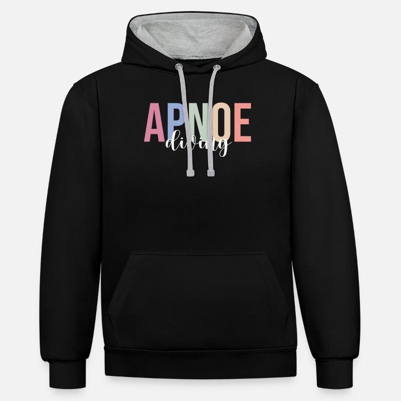 Plongée sous-marine en apnée - Sweat à capuche contrasté - noir/gris chiné