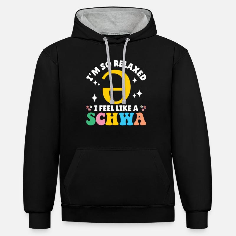 Professeur de grammaire anglaise - Sweat à capuche contrasté - noir/gris chiné