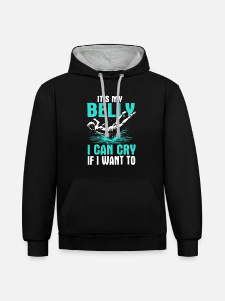 Bellyflop Belly Flop - Kontrast-Hoodie - Schwarz/Grau meliert
