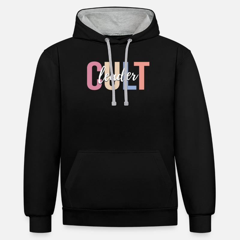 Gothique occulte - Sweat à capuche contrasté - noir/gris chiné