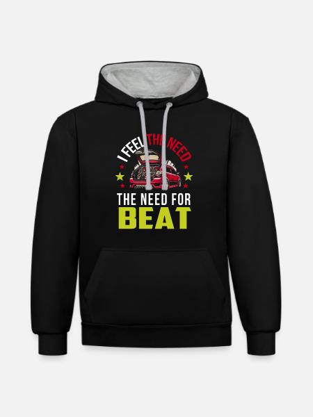 Car audio - Kontrast-Hoodie - Schwarz/Grau meliert