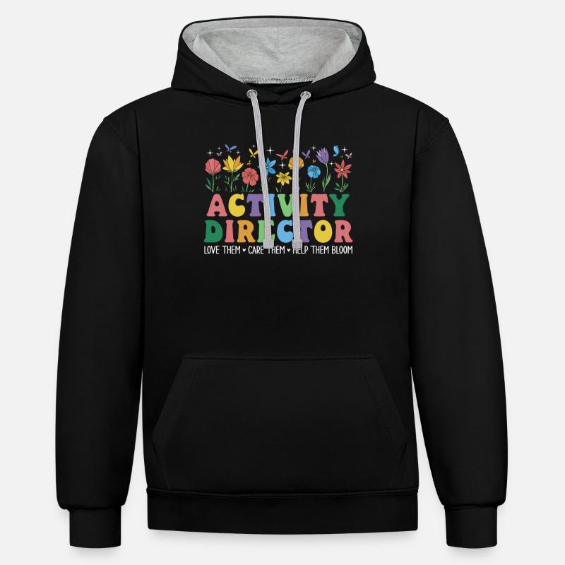 Directeur d’activité - Sweat à capuche contrasté - noir/gris chiné