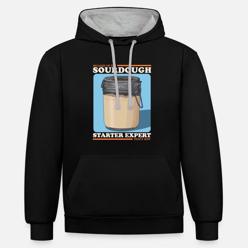 Cadeau d’expert en levain - Sweat à capuche contrasté - noir/gris chiné