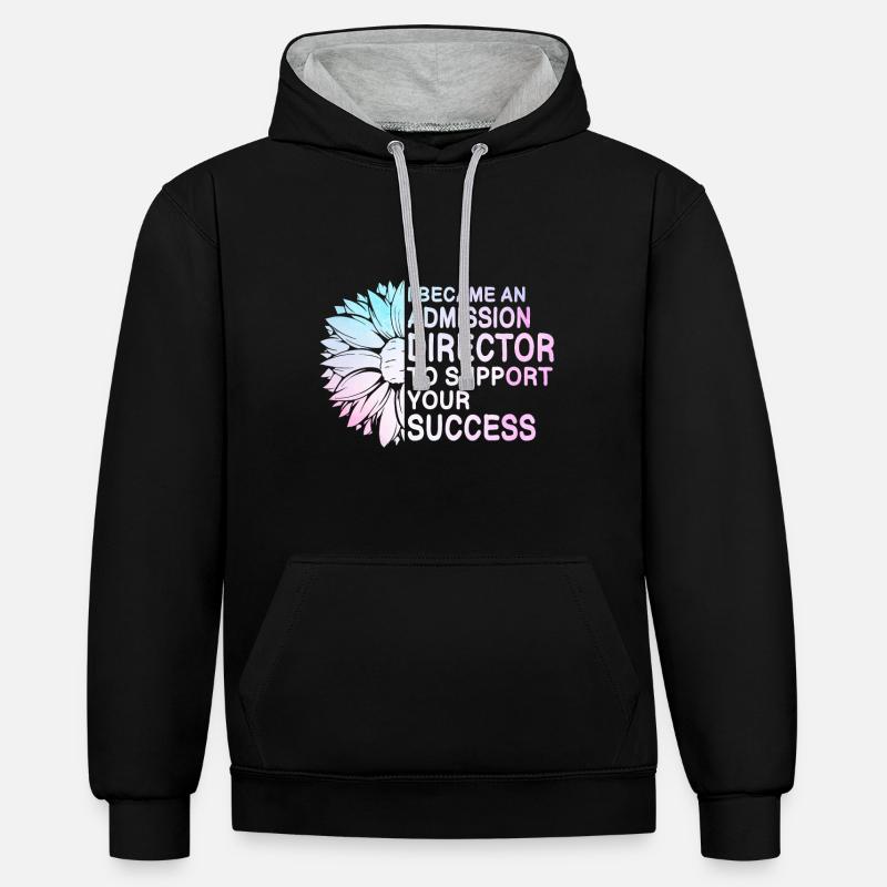 Directeur des admissions - Sweat à capuche contrasté - noir/gris chiné