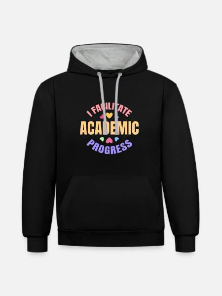 Admission director - Kontrast-Hoodie - Schwarz/Grau meliert