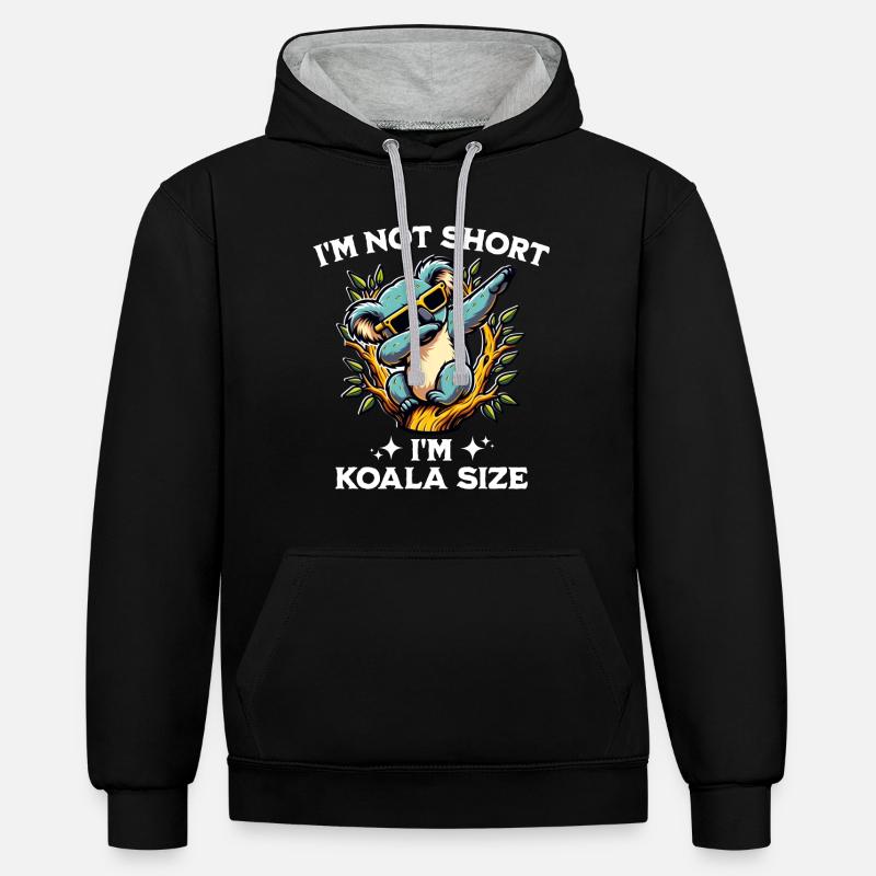 Dicton Koala - Sweat à capuche contrasté - noir/gris chiné