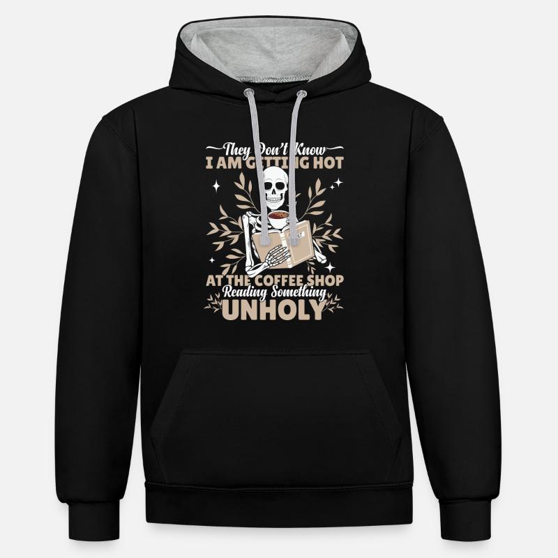 Dark Romance Smut Reader - Contrast hoodie - black/heather grey