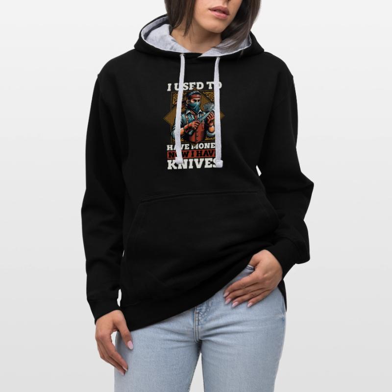 Forgeage de lames J’avais de l’argent Fabrication de lames Sweat à capuche contrasté
