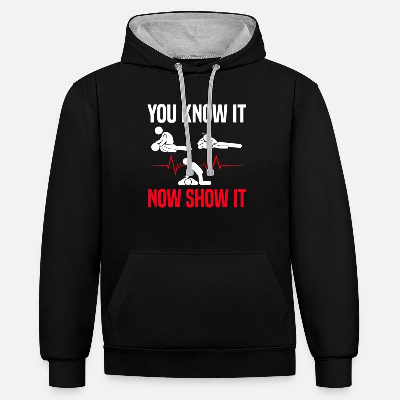 CPR Instructor - Contrast hoodie - black/heather grey