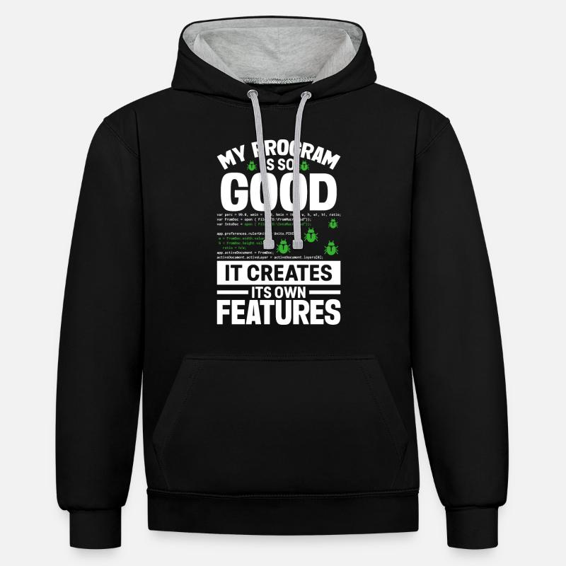 Computer Programmer Computer Programming - Kontrast-Hoodie - Schwarz/Grau meliert
