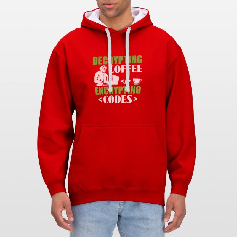 Decrypting Coffee Encrypting Codes - Hacker Kontrast-Hoodie