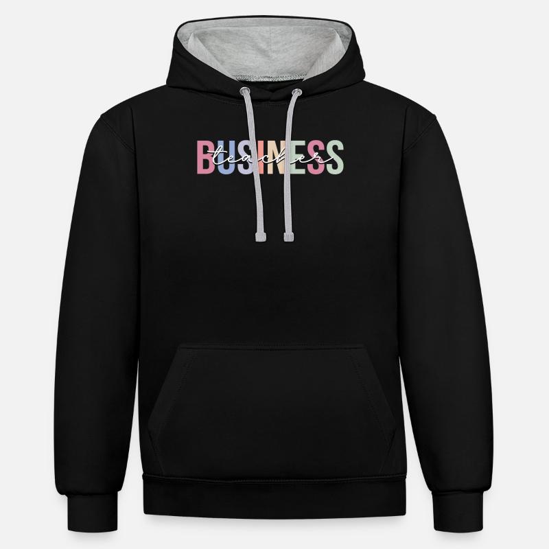 Enseignement des enseignants de commerce - Sweat à capuche contrasté - noir/gris chiné