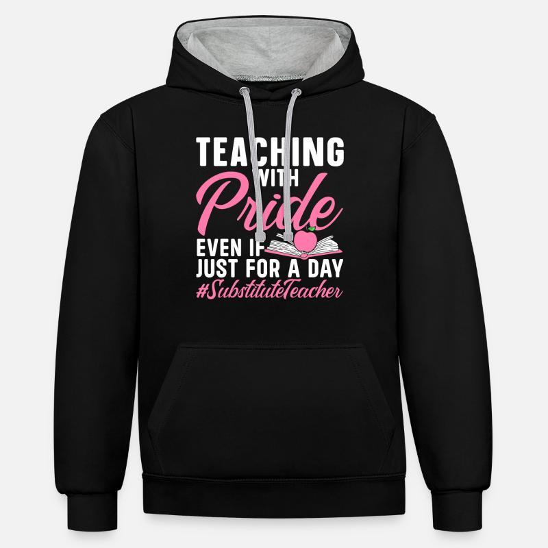 Des enseignants suppléants sympas - Sweat à capuche contrasté - noir/gris chiné