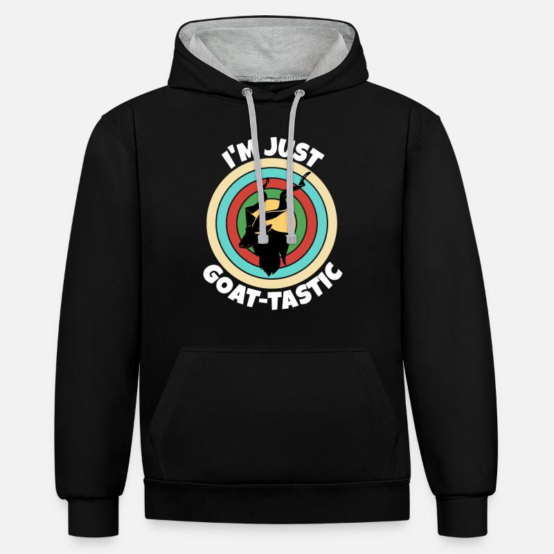 Vis chèvre Markhor - Sweat à capuche contrasté - noir/gris chiné