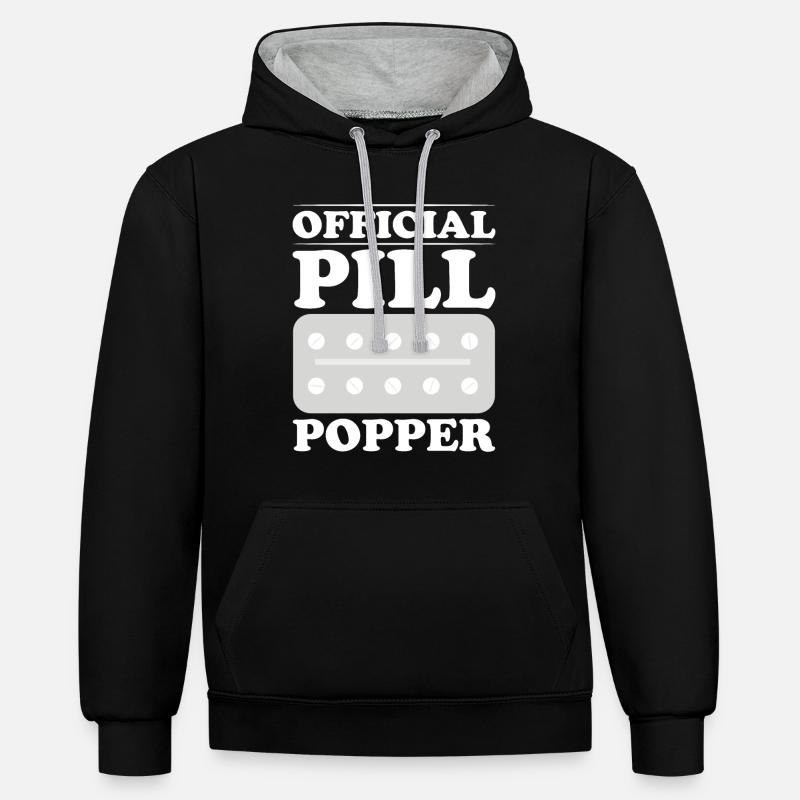Assistant pharmaceutique Technicien en pharmacie - Sweat à capuche contrasté - noir/gris chiné