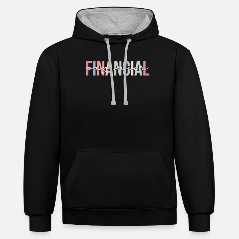 Ingénieur Financier Comptable Ingénierie - Sweat à capuche contrasté - noir/gris chiné