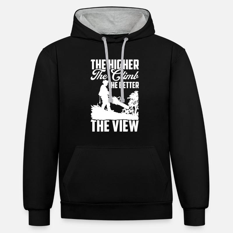 Arborist Baumpfleger Baumkletterer Baumklettern - Kontrast-Hoodie - Schwarz/Grau meliert