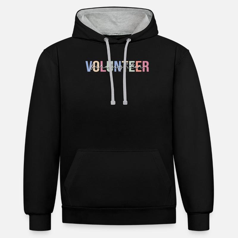 Pompiers volontaires Pompiers - Sweat à capuche contrasté - noir/gris chiné