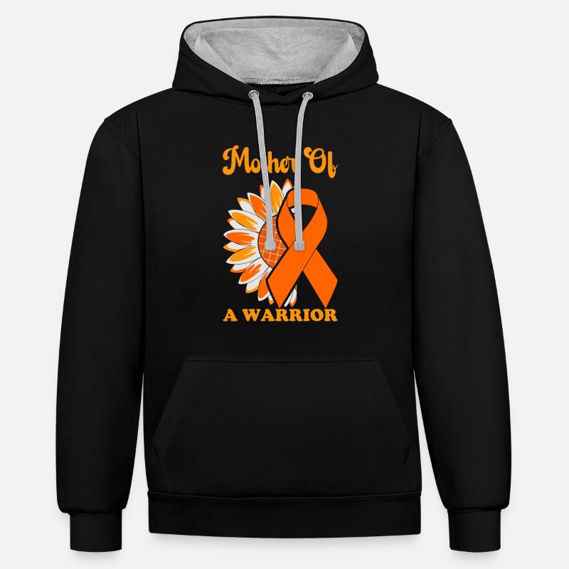 Leukämie Bewusstsein Blutkrebs Bekämpfung - Kontrast-Hoodie - Schwarz/Grau meliert