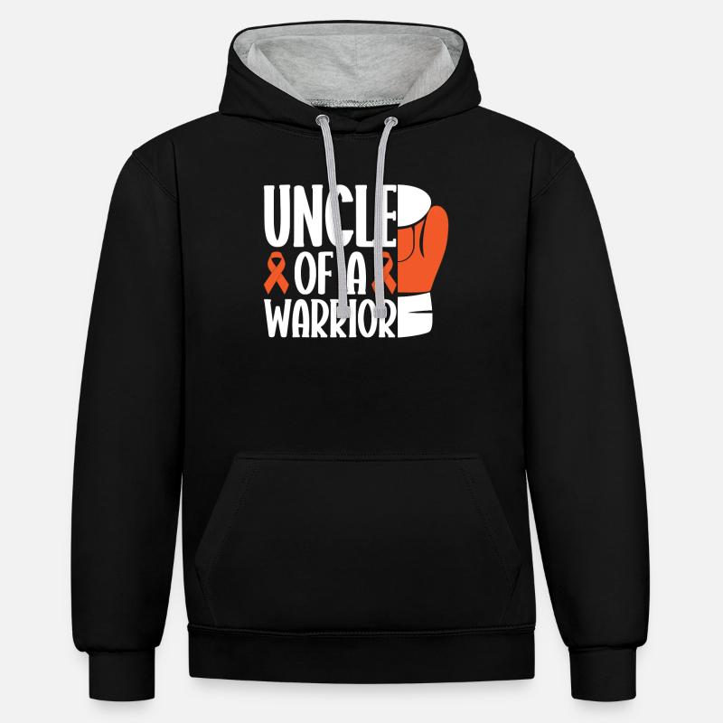 Leukämie Bewusstsein Blutkrebs Bekämpfung - Kontrast-Hoodie - Schwarz/Grau meliert