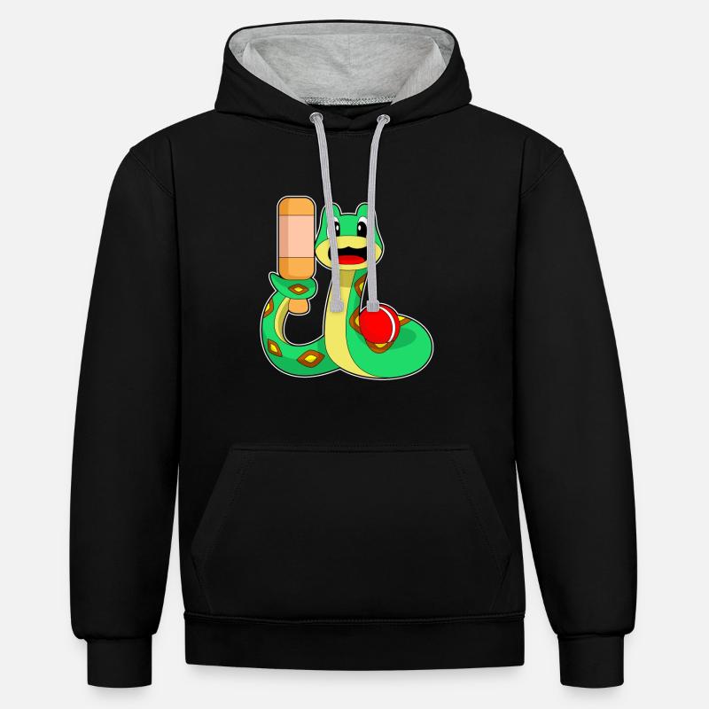 Serpent Cricket Batte de cricket - Sweat à capuche contrasté - noir/gris chiné