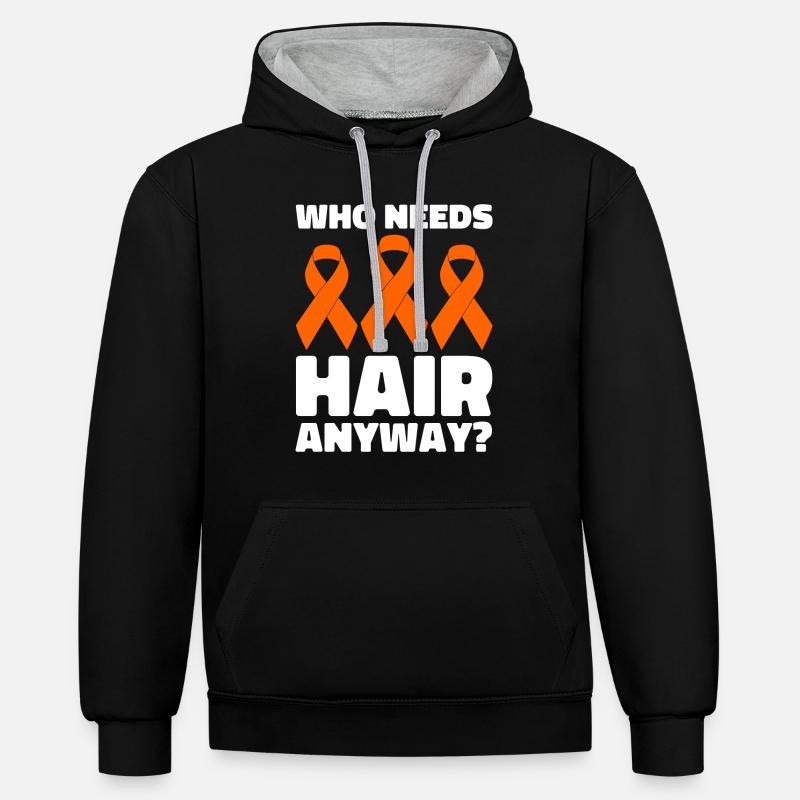 Leukämie Bewusstsein Blutkrebs Bekämpfung - Kontrast-Hoodie - Schwarz/Grau meliert