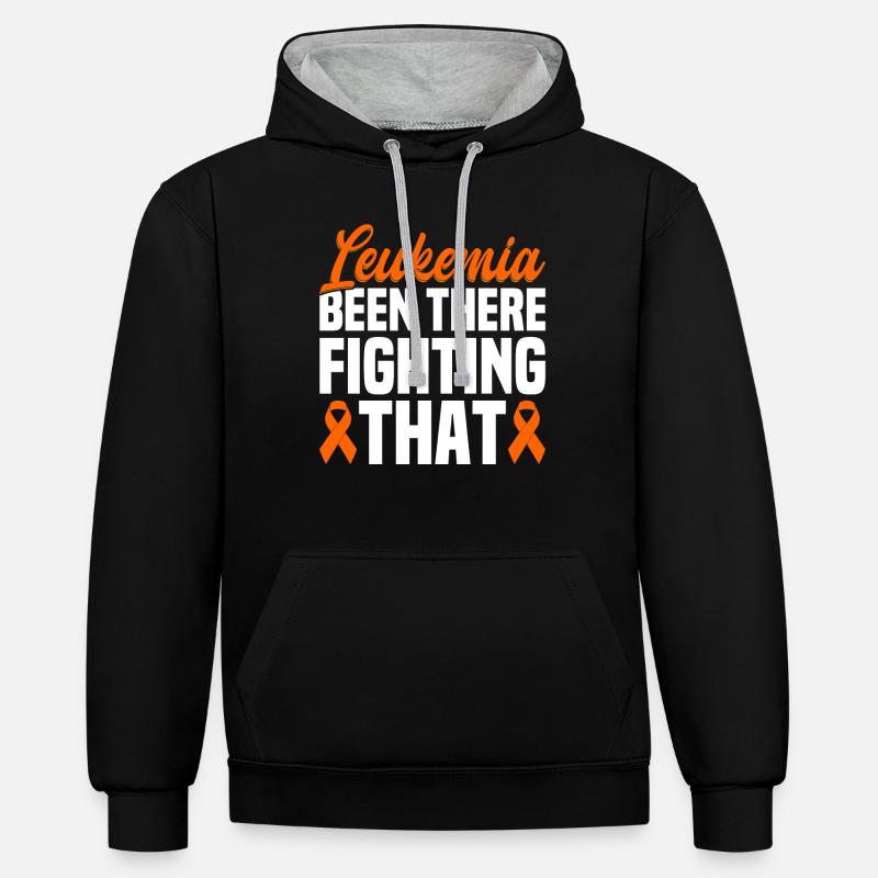 Leukämie Bewusstsein Blutkrebs Bekämpfung - Kontrast-Hoodie - Schwarz/Grau meliert