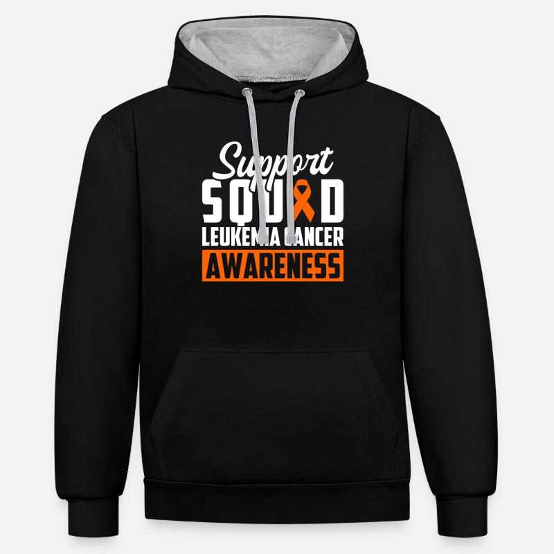 Leukämie Bewusstsein Blutkrebs Bekämpfung - Kontrast-Hoodie - Schwarz/Grau meliert