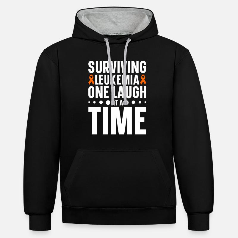 Leukämie Bewusstsein Blutkrebs Bekämpfung - Kontrast-Hoodie - Schwarz/Grau meliert