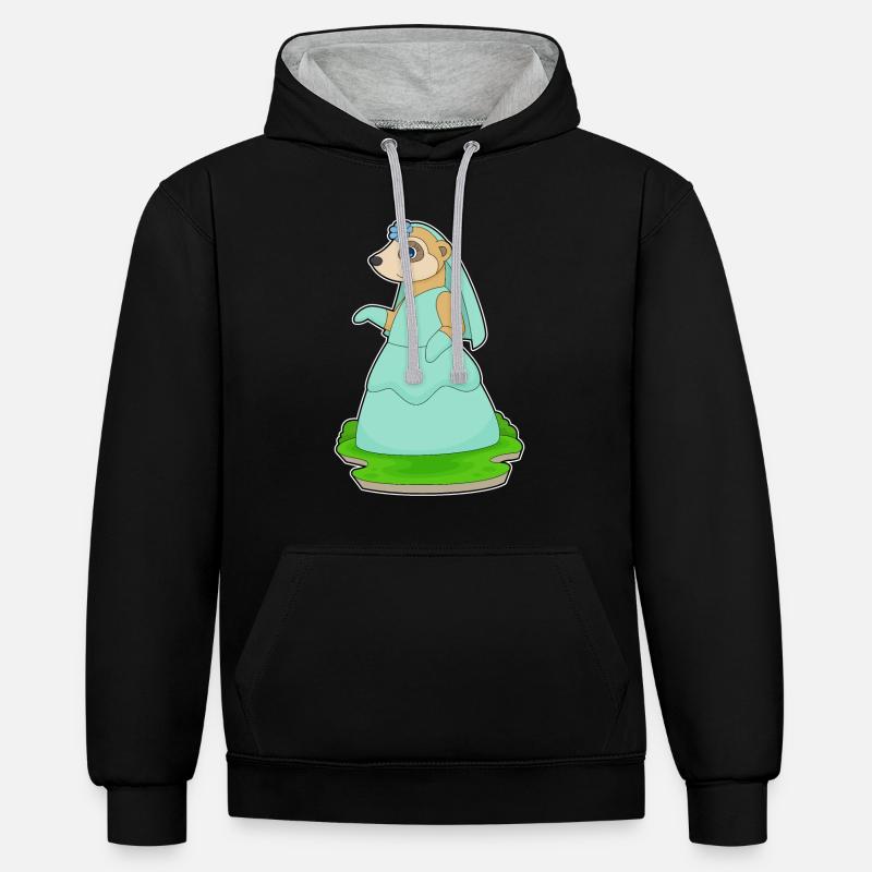 Suricate Voile de mariée Mariage - Sweat à capuche contrasté - noir/gris chiné