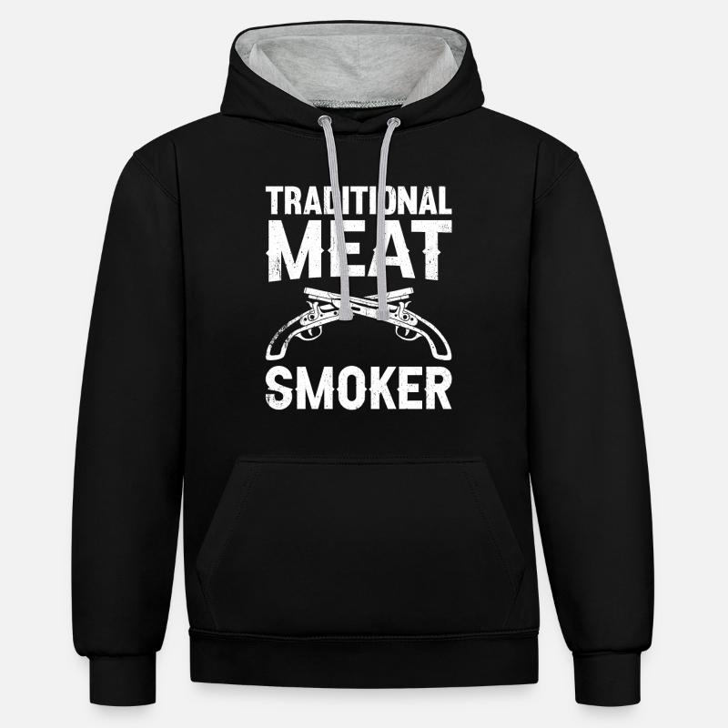 Vorderlader Muzzleloader Muzzle Loading - Kontrast-Hoodie - Schwarz/Grau meliert