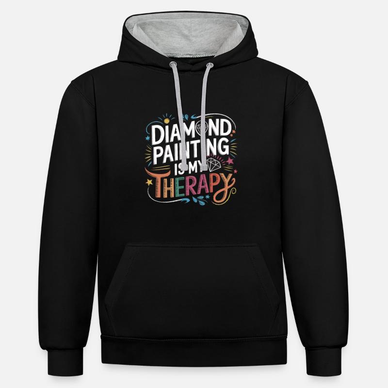Peinture au diamant Diamond Painter - Sweat à capuche contrasté - noir/gris chiné