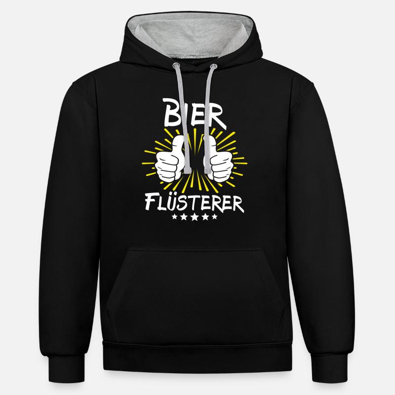 Dicton de la bière - Sweat à capuche contrasté - noir/gris chiné