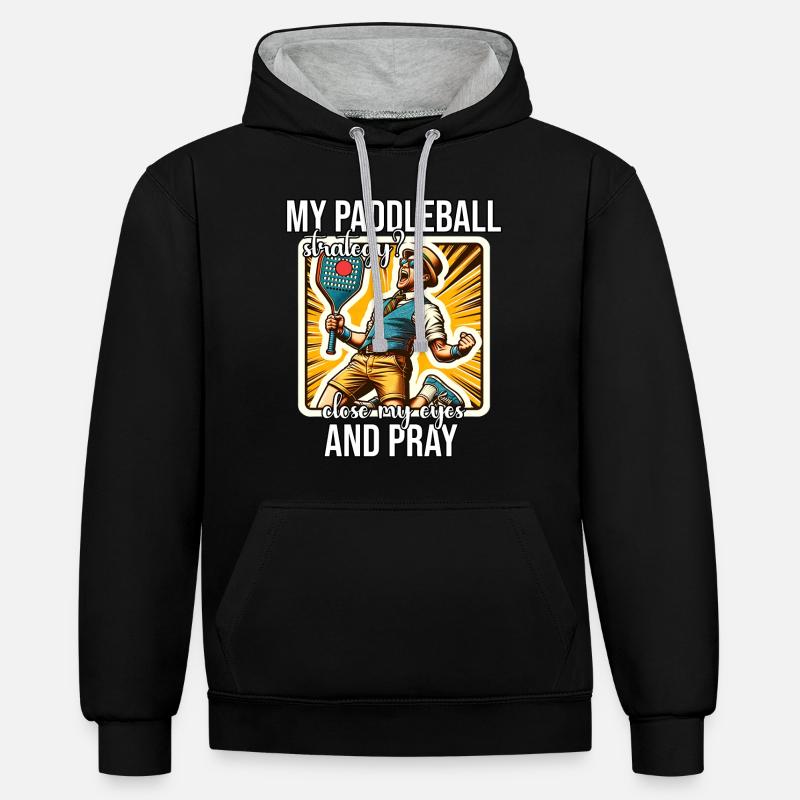 Drôle de dicton de paddleball - Sweat à capuche contrasté - noir/gris chiné