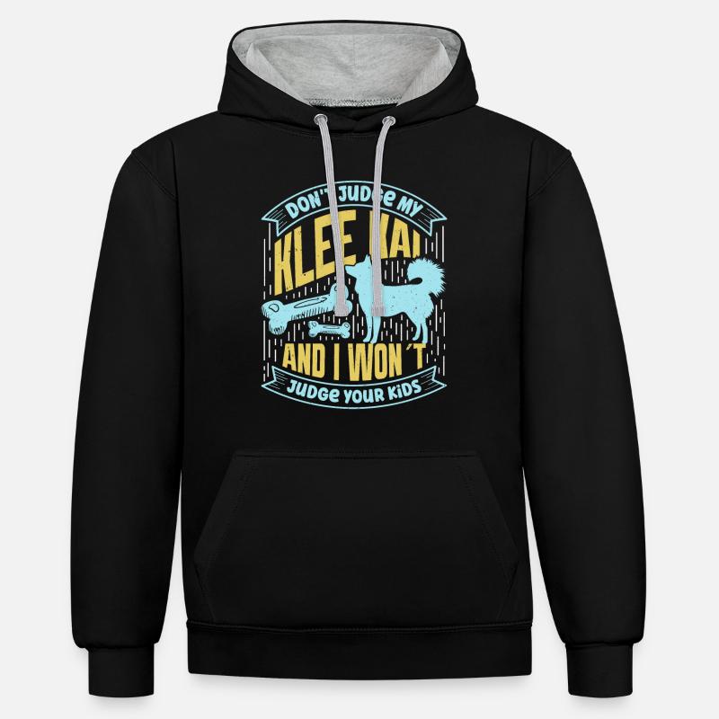 Trèfle d’Alaska Kai - Sweat à capuche contrasté - noir/gris chiné