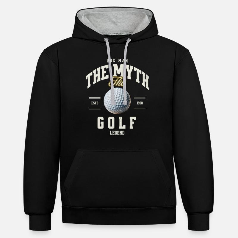 Golfe - Sweat à capuche contrasté - noir/gris chiné