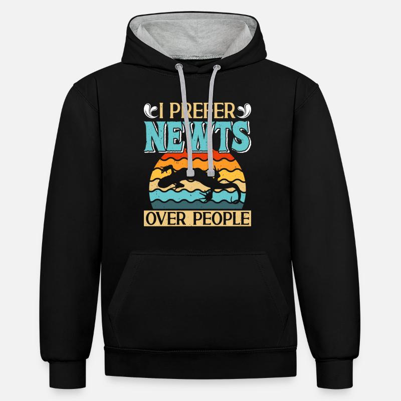 Newt - Contrast hoodie - black/heather grey