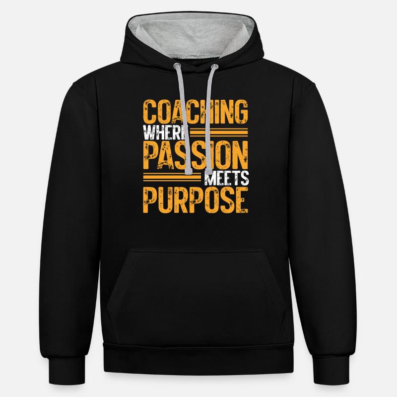 Trainer Geschenke Coach Geschenkidee - Kontrast-Hoodie - Schwarz/Grau meliert