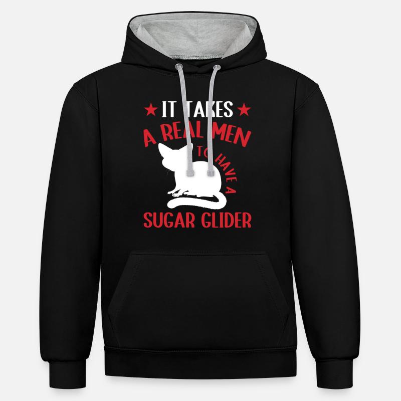 Planeur de sucre - Sweat à capuche contrasté - noir/gris chiné