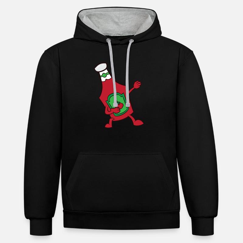 Ketchup - danse, dab, dab, dabbing - Sweat à capuche contrasté - noir/gris chiné