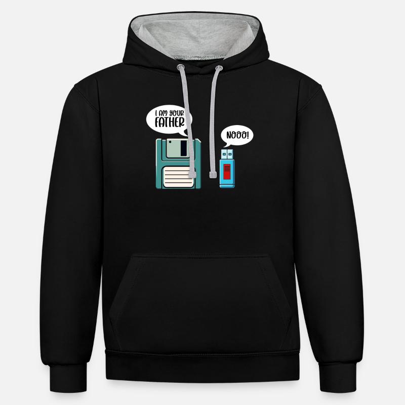 Programmierer Computercodierungssoftwareentwickler - Kontrast-Hoodie - Schwarz/Grau meliert